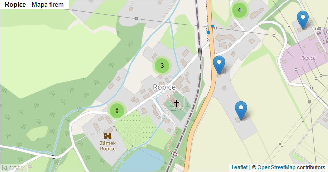 Ropice - mapa firem