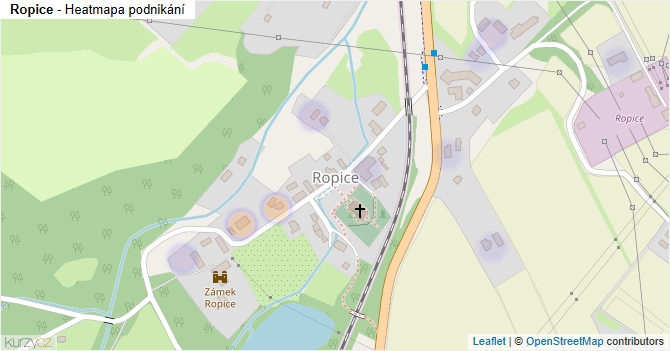Ropice - mapa podnikání
