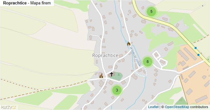 Roprachtice - mapa firem