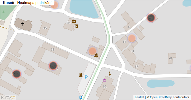 Roseč - mapa podnikání