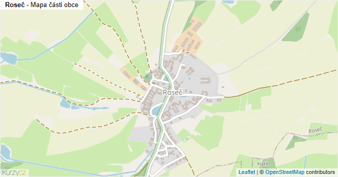 Roseč - mapa části obce