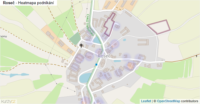 Roseč - mapa podnikání