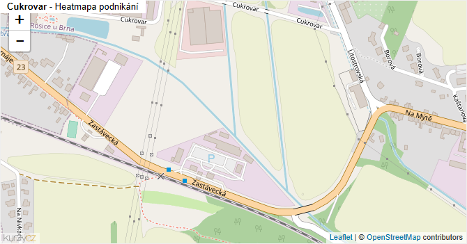 Cukrovar - mapa podnikání