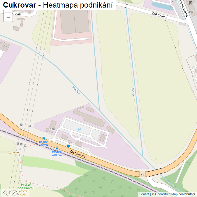 Mapa Cukrovar - Firmy v ulici.