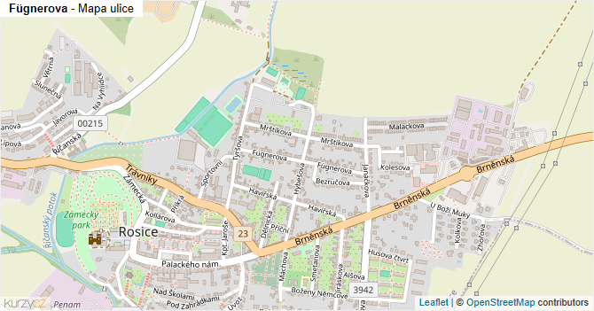 Fügnerova - mapa ulice