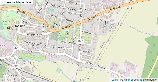 Husova - mapa ulice