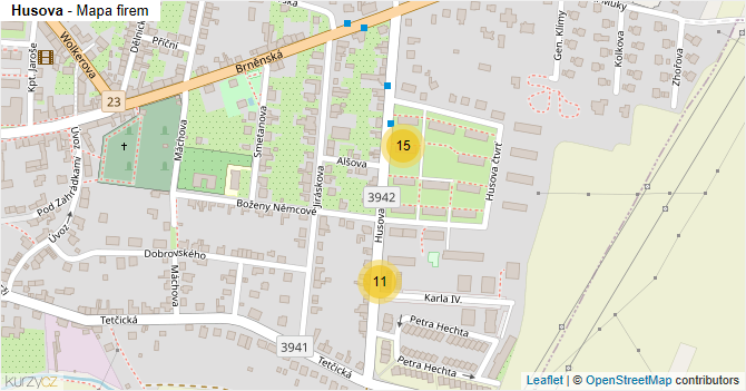 Husova - mapa firem