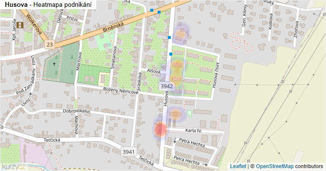 Husova - mapa podnikání