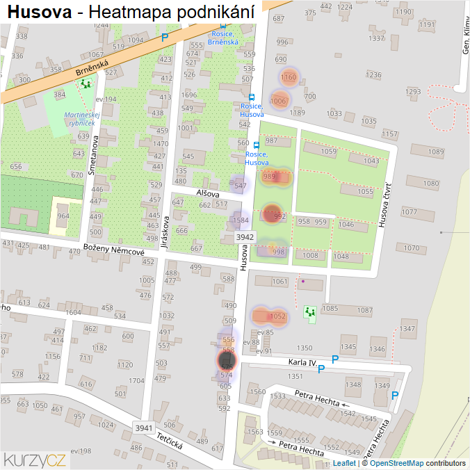 Mapa Husova - Firmy v ulici.