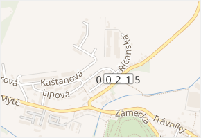 Javorová v obci Rosice - mapa ulice