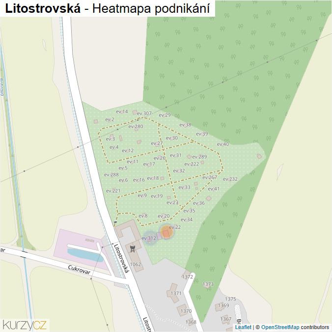 Mapa Litostrovská - Firmy v ulici.
