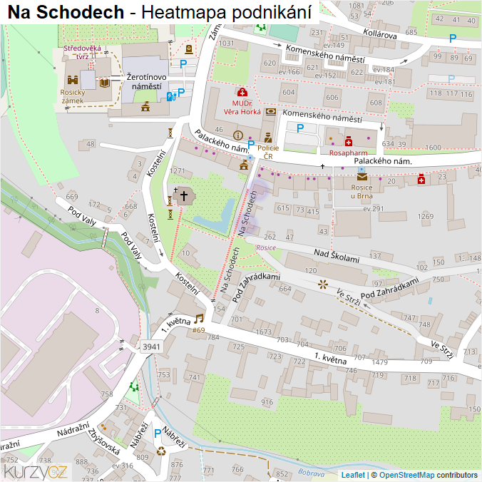 Mapa Na Schodech - Firmy v ulici.