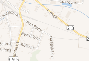 Pod Ploty v obci Rosice - mapa ulice