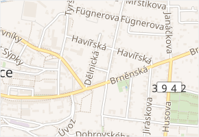 Příční v obci Rosice - mapa ulice