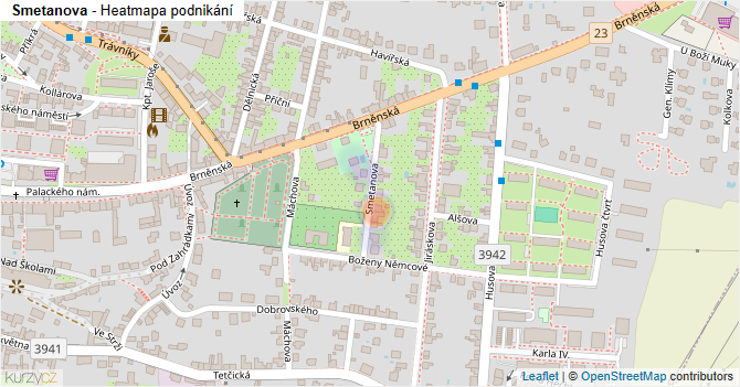 Smetanova - mapa podnikání
