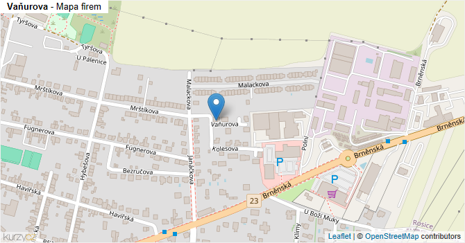 Vaňurova - mapa firem