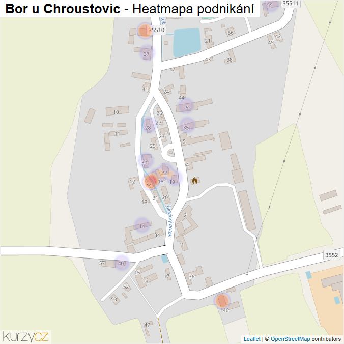 Mapa Bor u Chroustovic - Firmy v části obce.