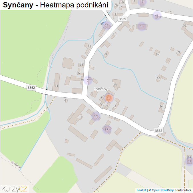 Mapa Synčany - Firmy v části obce.