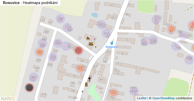 Rosovice - mapa podnikání