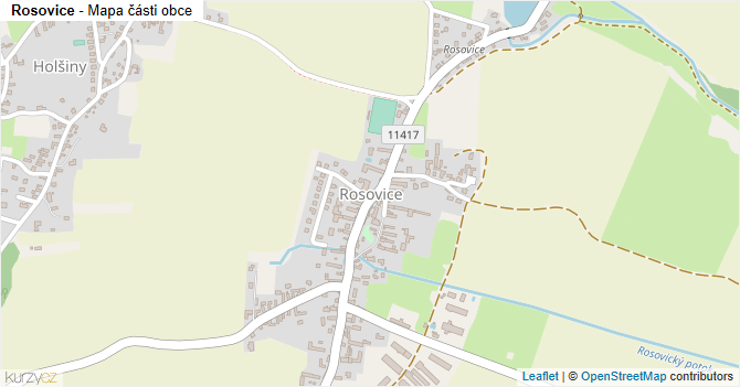 Rosovice - mapa části obce