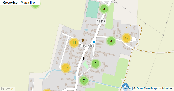 Rosovice - mapa firem