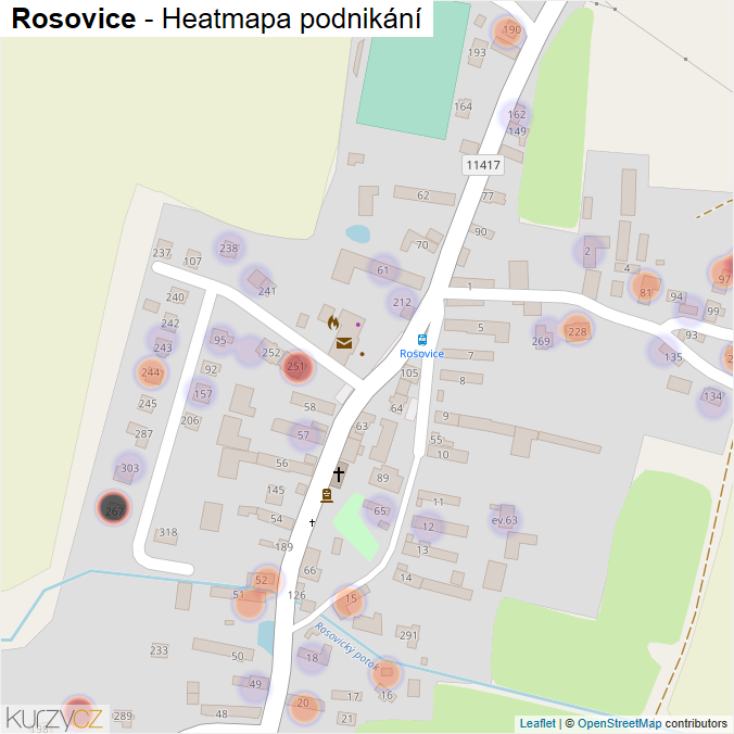 Mapa Rosovice - Firmy v části obce.