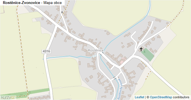 Rostěnice-Zvonovice - mapa obce