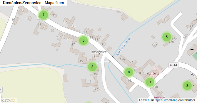 Rostěnice-Zvonovice - mapa firem