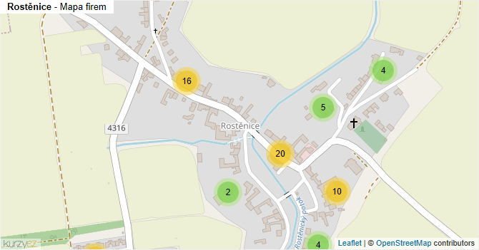 Rostěnice - mapa firem