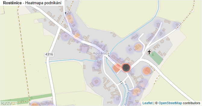 Rostěnice - mapa podnikání