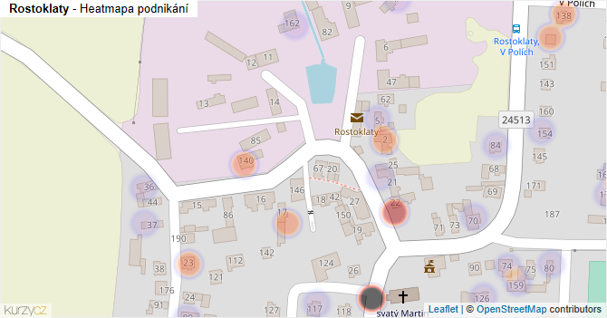 Rostoklaty - mapa podnikání