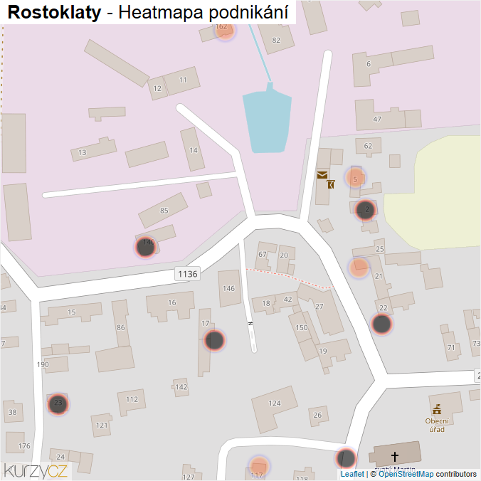 Mapa Rostoklaty - Firmy v obci.