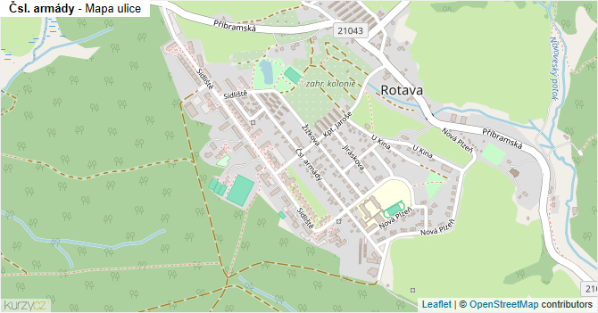 Čsl. armády - mapa ulice