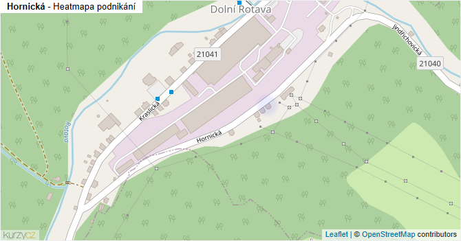 Hornická - mapa podnikání