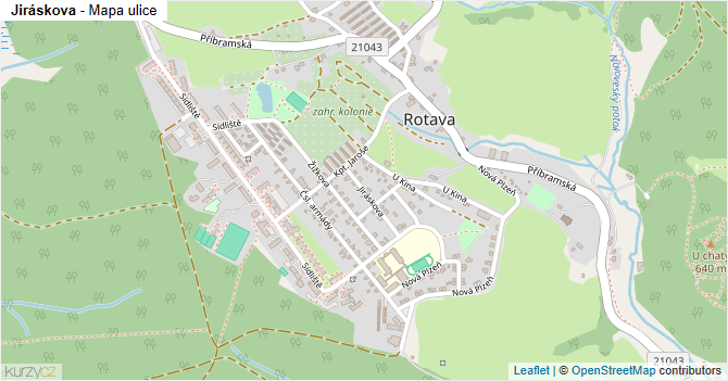 Jiráskova - mapa ulice