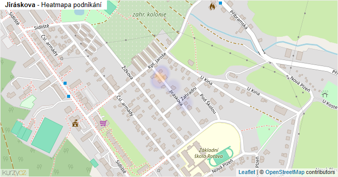 Jiráskova - mapa podnikání