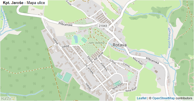 Kpt. Jaroše - mapa ulice