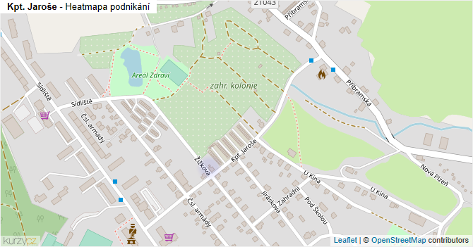 Kpt. Jaroše - mapa podnikání