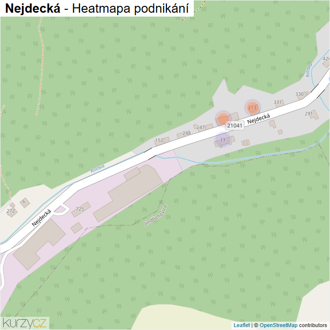 Mapa Nejdecká - Firmy v ulici.