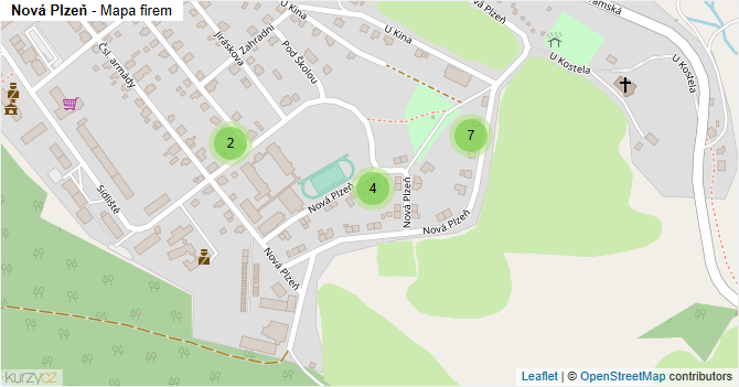 Nová Plzeň - mapa firem