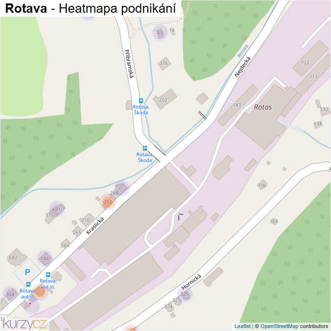 Mapa Rotava - Firmy v části obce.