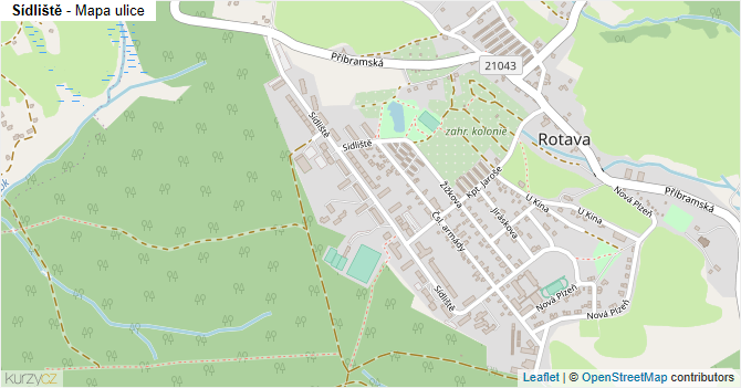 Sídliště - mapa ulice