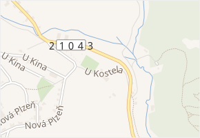 U Kostela v obci Rotava - mapa ulice
