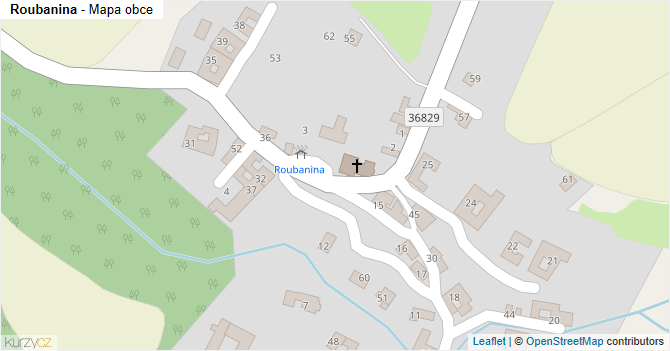 Roubanina - mapa obce