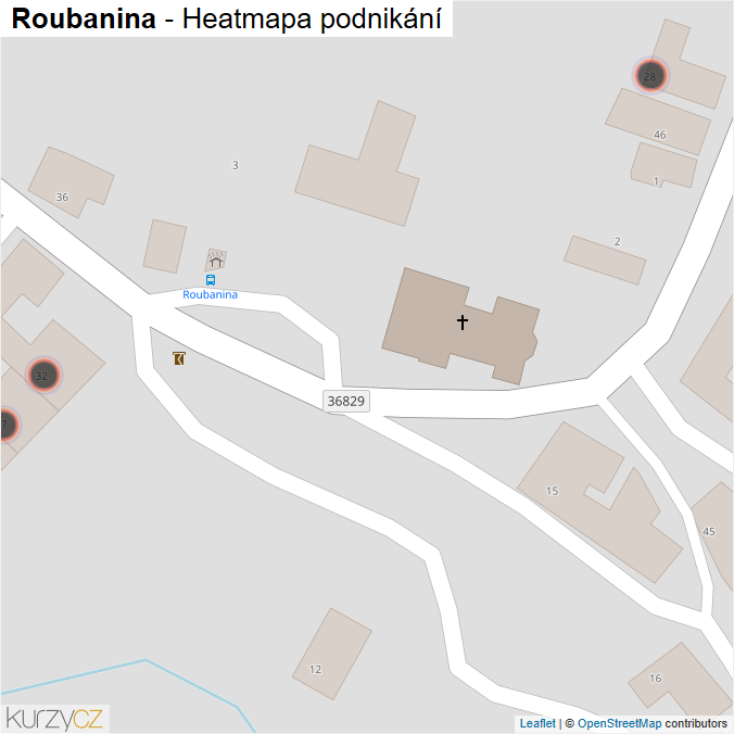 Mapa Roubanina - Firmy v obci.