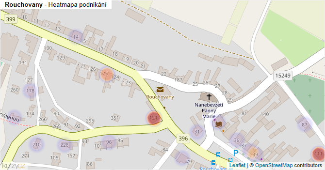 Rouchovany - mapa podnikání