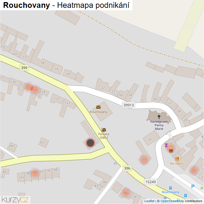 Mapa Rouchovany - Firmy v obci.