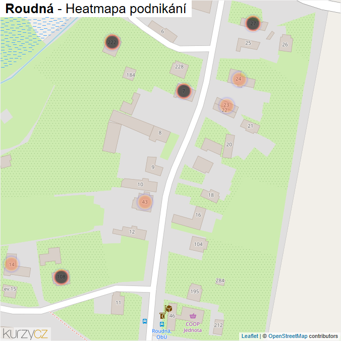Mapa Roudná - Firmy v obci.