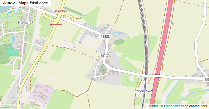 Janov - mapa části obce