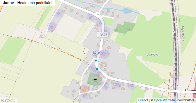 Janov - mapa podnikání